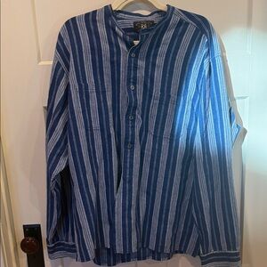 Ralph Lauren Double RL Indigo Striped Shirt with great details.